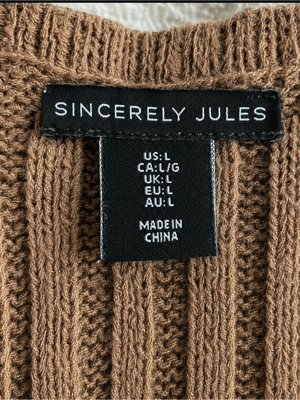 Sincerely Jules Men's Ribbed Crewneck Sweater in Warm Brown